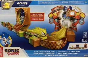 Sonic The Hedgehog 192995423343 Go Racers Deluxe Playset With Diecast Super Figure New