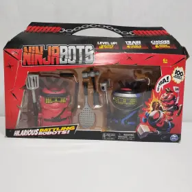 6058492 Spin Master Ninja Bots Hilarious Battling Robots 2 Pack Red Dragon And Black Tiger