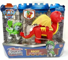 Spin Master 778988409626 Paw Patrol Rescue Knights Rocky And Dragon Flame Action Figures Set New Toy