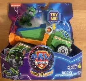 Spin Master 778988459270 Paw Patrol Rocky Figure Mighty Movie Recycler Truck With Lights Sounds Nib