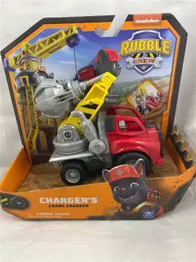 Spin Master 778988460078 Paw Patrol Rubble And Crew Chargers Crane Grabber Truck Plastic Play Toy Dog