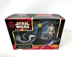 Star Wars 076930843970 Episode I Gungan Scout Sub Vehicle With Exclusive Obi Wan Kenobi