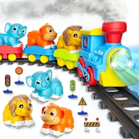 B0fn775mfr Stay Fun Train Set For Toddlers With Steam Music And Lights - Electric Toy Kids Wit