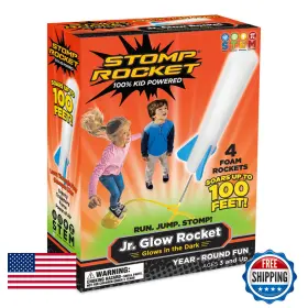 B00000k3br Stomp Rocket Jr Glow Launcher For Kids - 4 Glow-in-the-dark Rockets