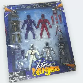 3669 Sunco Xtreme Ninja Playset 4 Action Figures White Red Purple Silver Vintage 2005