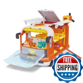 B0fnn23293 Super Wings Dinosaur Adventure Mini Base Transforming Playset Camping Scene 2