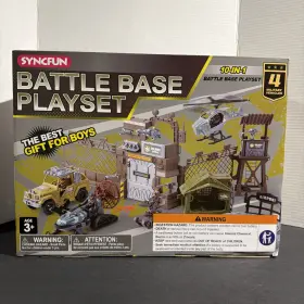 Syncfun 840332676616 Military Toyset With Army Battle Base Lights And Sounds 10-in-1 3 New