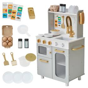 Teamson Kids B0cdx67y22 Little Chef Memphis Play Kitchen 16 Accessories Gray/gold