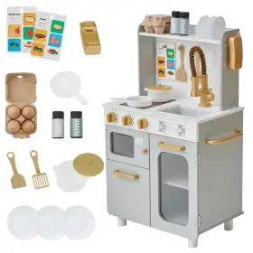 B0cdx67y22 Teamson Kids Little Chef Memphis Play Kitchen 16 Accessories Gray/gold