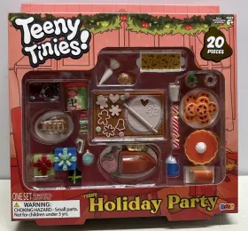 Teeny Tinies 840419711902 Holiday Party 20pc Mini Food Playset Dollhouse New