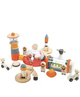 Tender Leaf Toys 191856083122 Life On Mars Playset - S.t.e.m. Toy 16 Pc Wooden Outer Space Themed