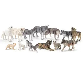 B0fn2wwdr2 Thinkbay 14pcs Wolf Toy Animal Figurines Realistic Plastic Zoo Safari To
