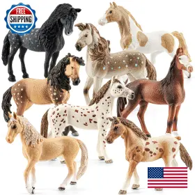 B0fnd5rbbc Thinkbay 8pcs 6 Inch Large Horse Figurines Animal Toys For Kids Realistic Plastic F