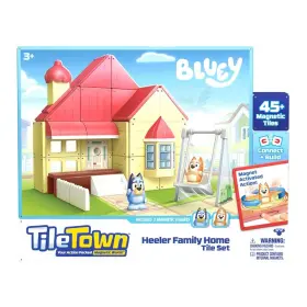 91946147 Tile Town Bluey Heeler Home Magnetic Tiles Playset