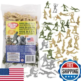 B0c7xttj89 Tim Mee Toy Timmee Plastic Army Men Od Green Tan Gray 72pc Soldier Figures