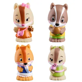 1604 Timber Tots Nutnut Family - 4 Chipmunk Figurines 1.75-2 Inch Nature Playset