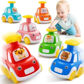 B0d5qk8r2x Tooybing 6-pack Press And Go Animal Car Toys For Toddlers 1-3 Friction Powered