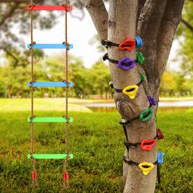 Topnew B0byz4t6mf 12 Ninja Tree Climbing Holds For Climber Kit 6.6ft