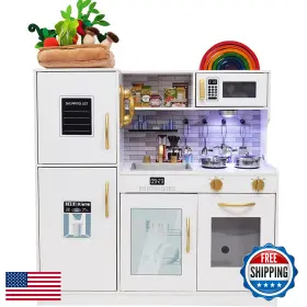 B0ctk5rxks Touch Us Kids Pretend Play Kitchen Set With Light Sink Oven Microwave Accessories 3-8 Y