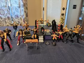 Toybiz 035112771258 Wcw/nwo Smash Ftn Slam Wrestling Ring 1998 Toy Biz 17 Wrestlers See Photos