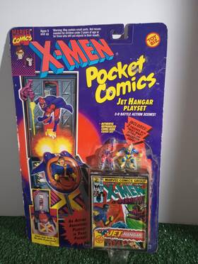 Toybiz 49204 X-men Pocket Comics Jet Hangar Playset Cyclops Magneto Collector Card