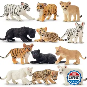 B07869y2s7 Toymany 12 Safari Animal Figurines High Emulational Baby Plastic Zoo Animals L