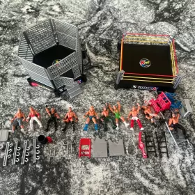 7901 Toyvelt Wwe Ring Playset With 48 Piece Wrestling Action Figures For Boys 8-12