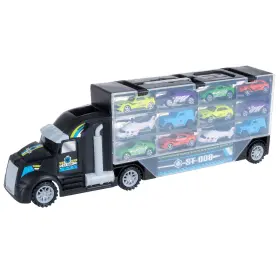 80-tk122201 Trademark Global Rockin Rollers Semi Truck Car Carrier Toy 2-sided Holds 24 Cars