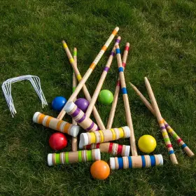 W350034 Trademark Global Llc Complete Croquet Set With Carrying Case 6 Players By Hey Play
