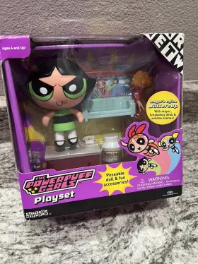 Trendmasters 096882811889 Vintage 2001 Powerpuff Girls Mayor Office Playset Complete In Box