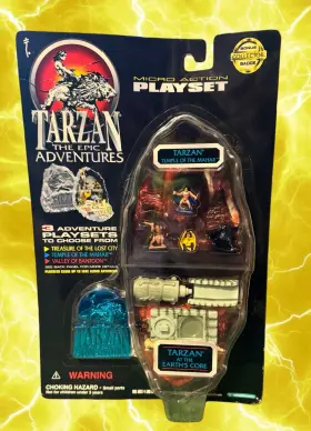 30593 Trendmasters 1995 Tarzan Epic Adventures Micro Action Playset Temple Of Mahar New Sealed Nos