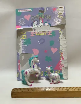 60074 Trendmasters Vintage 1993 Darling Ponies Family Skippy And Baby With Card Back