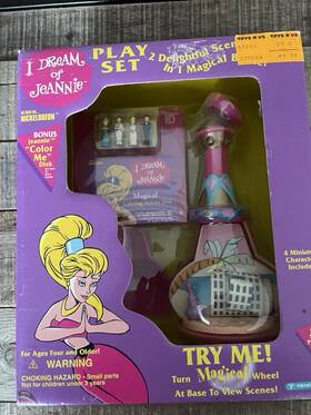 Trendmasters 60266 I Dream Of Jeannie 1995 Playset Coloring Disk 4 Mini Characters
