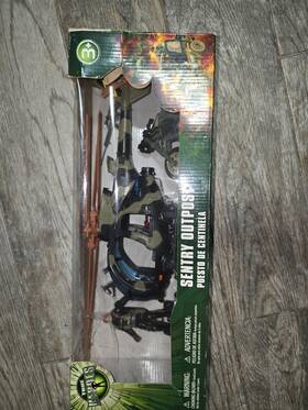 True Heroes 827529060106 Sentry Outpost Helicopter Fig And Motorcycle Military Playset New