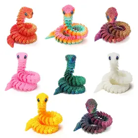 B0f7jww5pr Uyrzwek 8 Pcs 12in 3d Printed Snake Toys Flexible Fidget Animal Decor And Gifts
