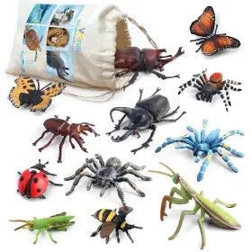 B07pfx6brk Volnau 12 Pcs Insect Animal Figures Bug Toys For Kids Toddlers Christmas Gift