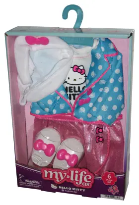 X66833 Wal-mart My Life As Hello Kitty 2023 Outfit For 18-inch Doll Bodysuit 6 Piece Set