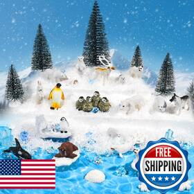 Warmtree B0f43s5b6t 46 Pcs Arctic Animals Figurines Set Includes 22 Polar Bear Penguin Anim