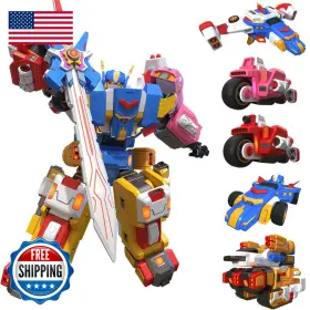 B0chfvzp88 Wenbeier 5 In 1 Toys Car Robot For Kids 10 Inches Action Figure Assembly