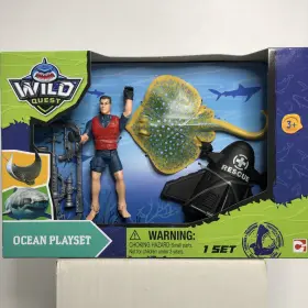 549039 Wild Quest Stingray Dive Playset With Diver Submersible Gear And Ray