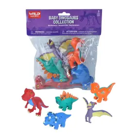 B07dl31fvt Wild Republic Baby Dino Polybag T-rex Stegosaurus Brachiosaurus Triceratops