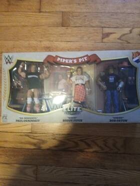 Wwe 33491 Mattel Elite Collection Pipers Pit Mib Sealed 3 Pack Bob Orton Paul Orndorff