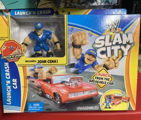 Wwe 746775341916 Slam City Launch Ftn Crash Car Playset With John Cena Figure Damaged Box