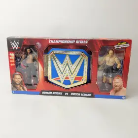 Wwe Mattel 194735131440 Championship Rivals Bundle 2 Figures &belt Roman Reigns Brock Lesnar Playset