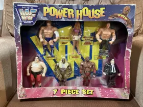 12679 Wwf Vintage 1997 Powerhouse 7 Piece Set Bend-ems New In Box Wwe