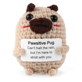 2.76x2.36in Xihircd 16088 Positive Crochet Dog Gift Cute Pug