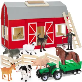 B0cfkk8nz3 Ye Yeebay Farm Animals Toys For 3 Year Old Kids Toddlers Girls Boys Large Wooden