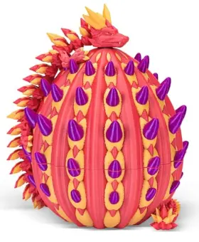 B0fjxp7gjs Yilcer 3d Printed Mystery Dragon Egg - Glow Dark Articulated Dragon/dinosaur Figure
