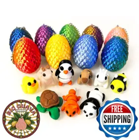 B0f9w1shvk Yonaaclin Mini 3d Printed Dragon Egg And Fidget Animals 9-pack Stress Relief Toy