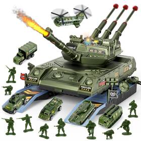 Zhyllo B0fqjlbphx Army Tank Toys For Boys 3 4 5 6 7 8 Years Old Military Playset With Mini